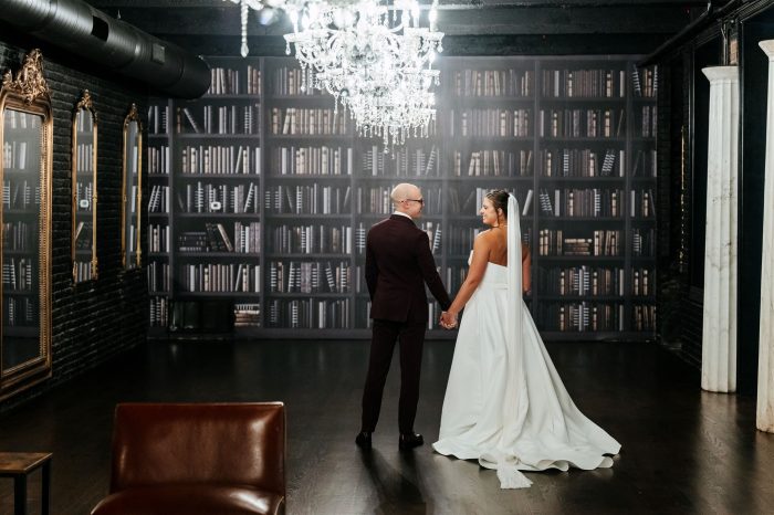 Library, bride and groom, Photographers videographers in Chicago