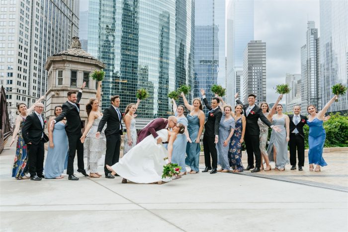 Wacker Dr. bridge, wedding, Photographers videographers in Chicago